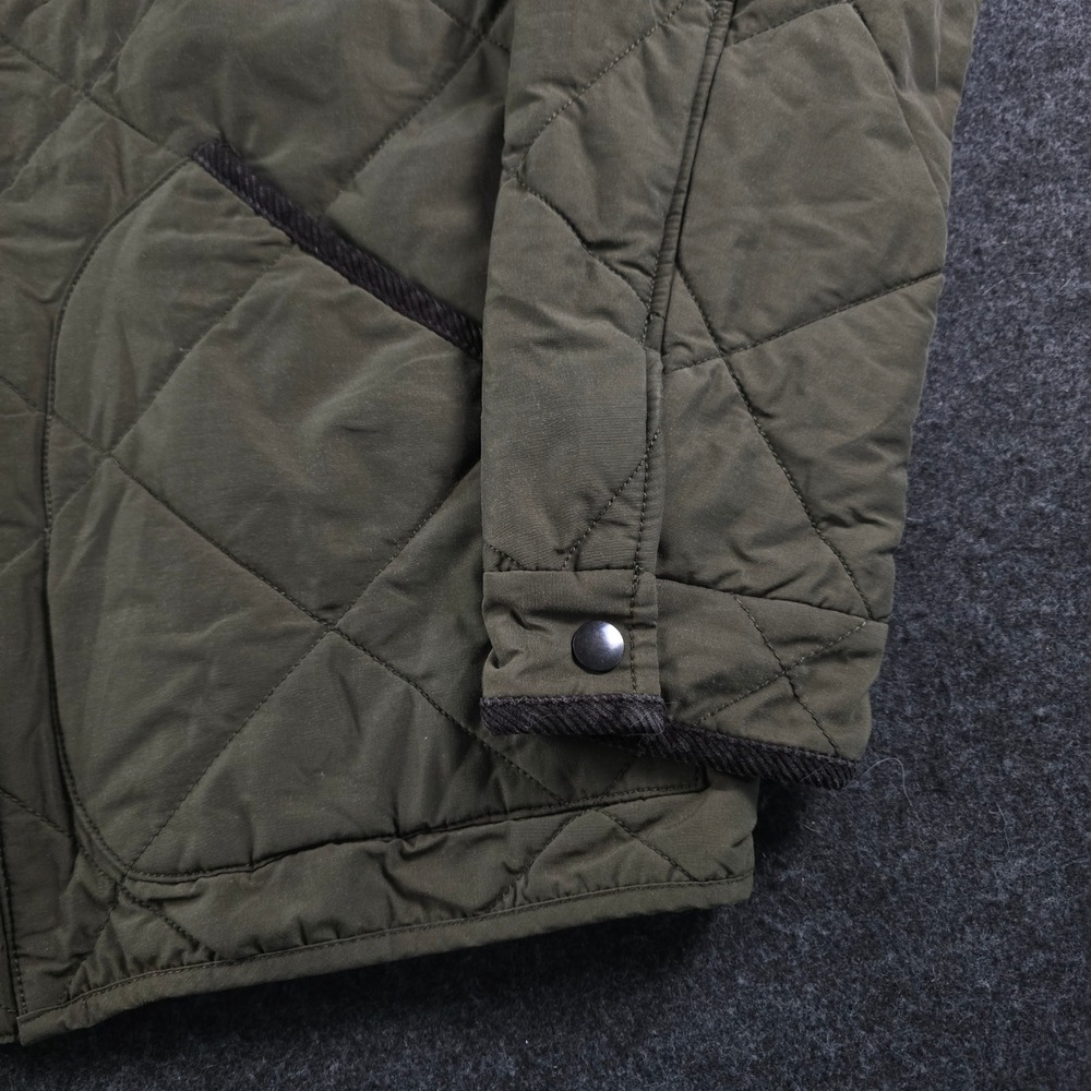 J Crew Sussex Jacket Green Quilted Puffer Military Surplus Coat Pockets Men's M - Picture 14 of 15